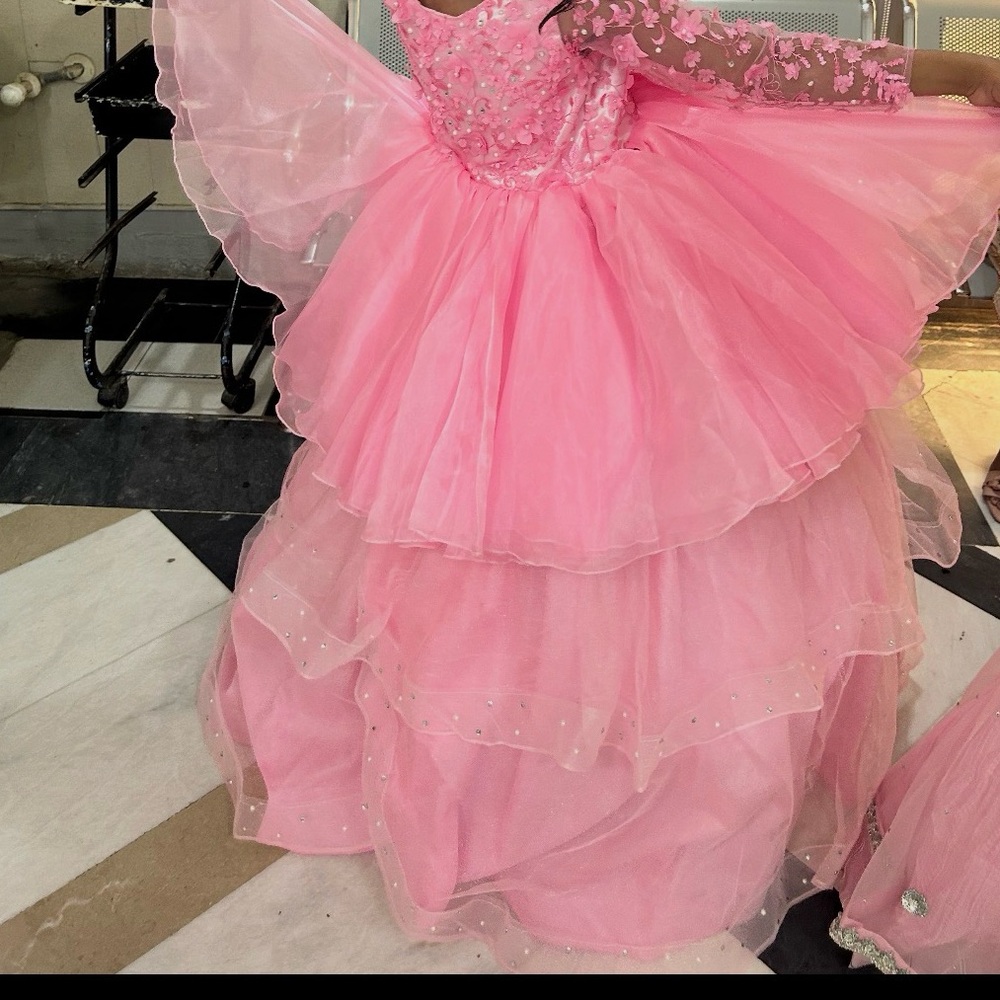 Elegant Pink Kids Dress 2 in one